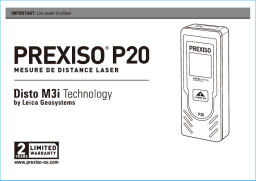 Prexiso P20 20M 65FT LASER DISTANCE MEASURE Manuel utilisateur