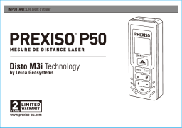 Prexiso P50 50M 165FT LASER DISTANCE MEASURE Manuel utilisateur
