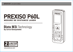 Prexiso P60L 60M 200FT LASER DISTANCE MEASURE Manuel utilisateur