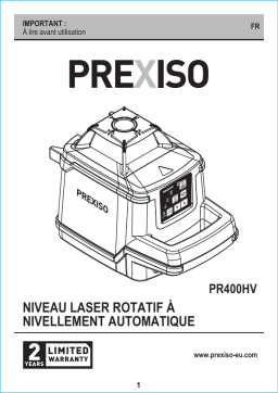 Prexiso PR400HV ROTARY LASER LEVEL H V Manuel utilisateur