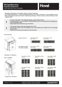 Hoval Uno-3 95-280 Flue Gas Regulator Fitting Mode d'emploi