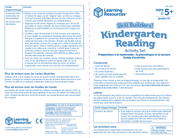 Learning Resources Skill Builders! Kindergarten Reading Mode d'emploi | Fixfr