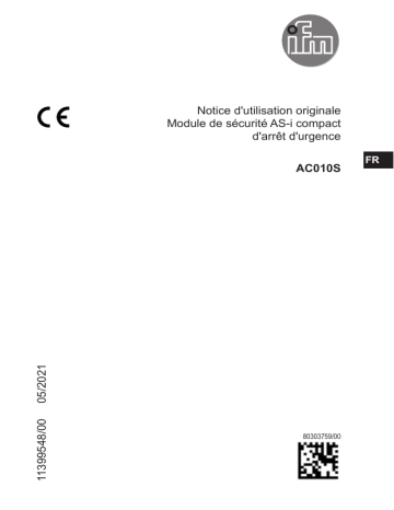 IFM AC010S illuminated E-STOP Mode d'emploi | Fixfr