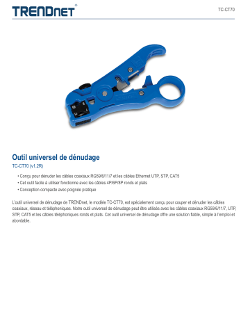 Trendnet TC-CT70 Universal Stripping Tool Fiche technique | Fixfr