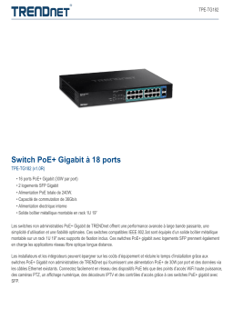 Trendnet TPE-TG182 18-Port Gigabit PoE+ Switch Fiche technique