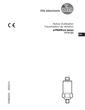 IFM VTV122 Vibration transmitter Mode d'emploi | Fixfr