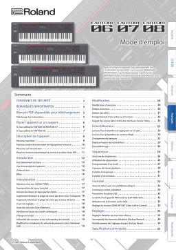 Roland FANTOM-07 Synthesizer Keyboard Manuel du propriétaire