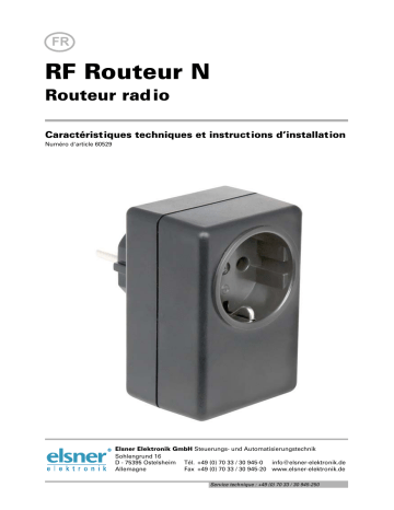 Elsner RF-Router-N Manuel utilisateur | Fixfr