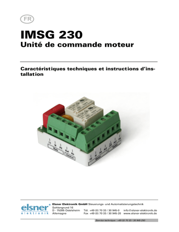 Elsner IMSG 230 Manuel utilisateur | Fixfr