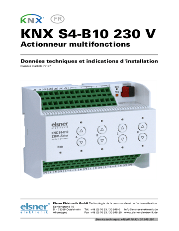 Elsner KNX S4-B10 Manuel utilisateur | Fixfr