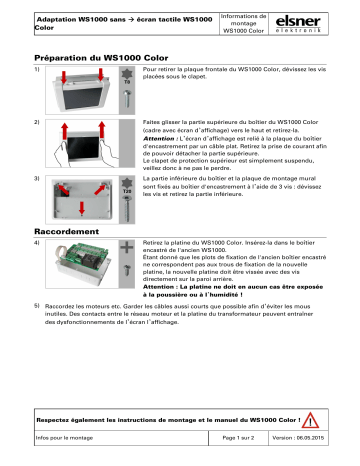 Elsner plaque d'adaptateur WS1000 Color Information produit | Fixfr