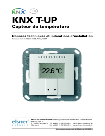 Elsner KNX T-UP Manuel utilisateur | Fixfr