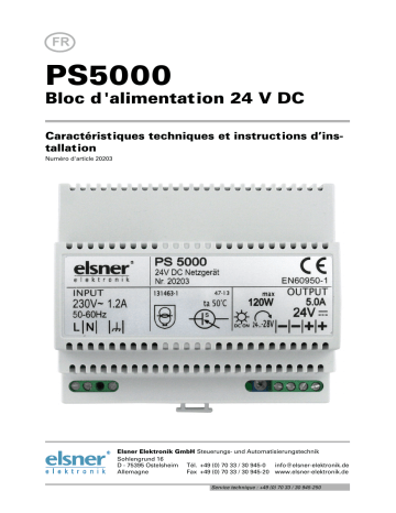 Elsner PS5000 Manuel utilisateur | Fixfr