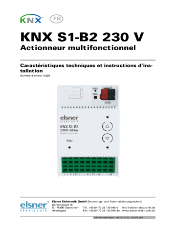 Elsner KNX S1-B2 Manuel utilisateur | Fixfr