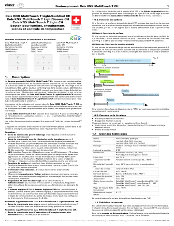 Elsner Cala KNX MultiTouch T CH a partir de SW 0.1.7, SN 2020061801 Manuel utilisateur | Fixfr