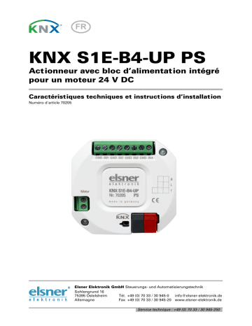 Elsner KNX S1E-B4-UP PS Manuel utilisateur | Fixfr