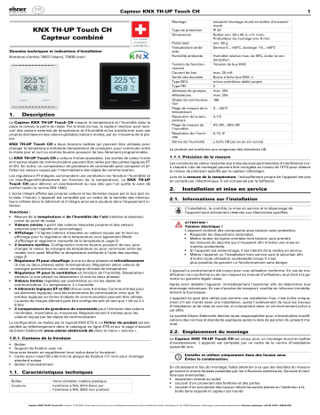 Elsner KNX TH-UP Touch CH Manuel utilisateur | Fixfr