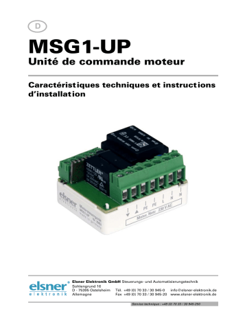 Elsner MSG1-UP Manuel utilisateur | Fixfr