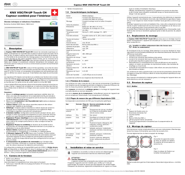 Elsner KNX VOC/TH-UP Touch CH Manuel utilisateur | Fixfr