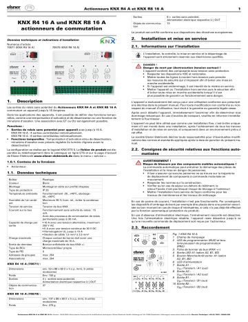 Elsner KNX R8 16 A et KNX R4 16 A Manuel utilisateur | Fixfr