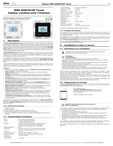 Elsner KNX AQS/TH-UP Touch Manuel utilisateur | Fixfr