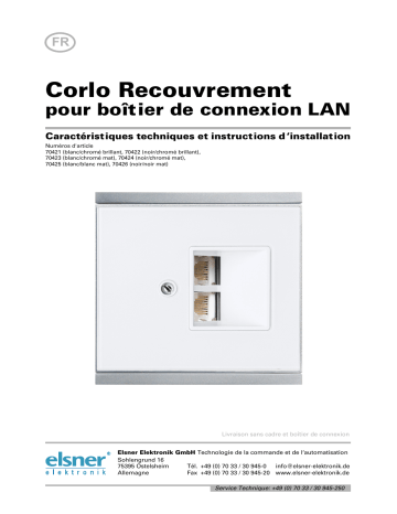 Elsner Corlo Recouvrement pour boîtier de connexon LAN Manuel utilisateur | Fixfr