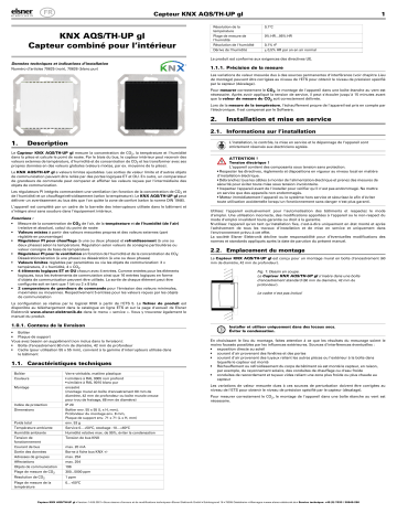 Elsner KNX AQS/TH-UP gl Manuel utilisateur | Fixfr