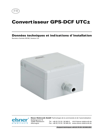 Elsner GPS-DCF-Konverter UTC± Manuel utilisateur | Fixfr