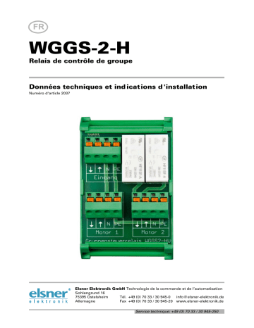 Elsner WGGS-2-H Manuel utilisateur | Fixfr