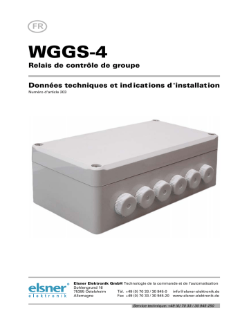 Elsner WGGS-4 Manuel utilisateur | Fixfr