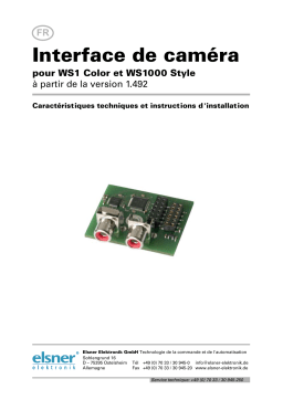 Elsner Interface de caméra WS1Color/WS1000 Style Manuel utilisateur