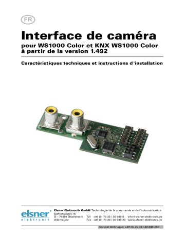 Elsner Interface de caméra WS1000 Color Manuel utilisateur | Fixfr