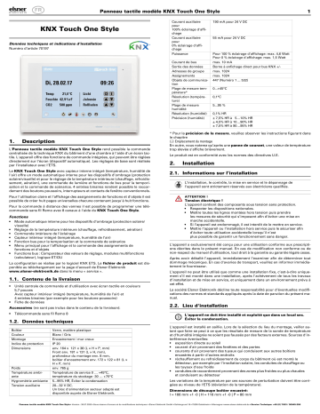 Elsner KNX Touch One Style Manuel utilisateur | Fixfr