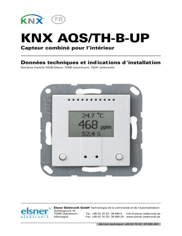 Elsner KNX AQS/TH-B-UP Manuel utilisateur | Fixfr