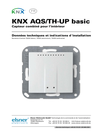 Elsner KNX AQS/TH-UP basic Manuel utilisateur | Fixfr