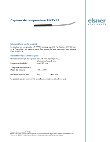 Elsner T-KTY82 Manuel utilisateur | Fixfr