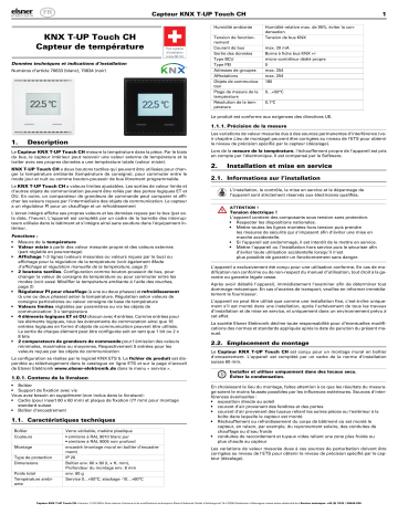 Elsner KNX T-UP Touch CH Manuel utilisateur | Fixfr