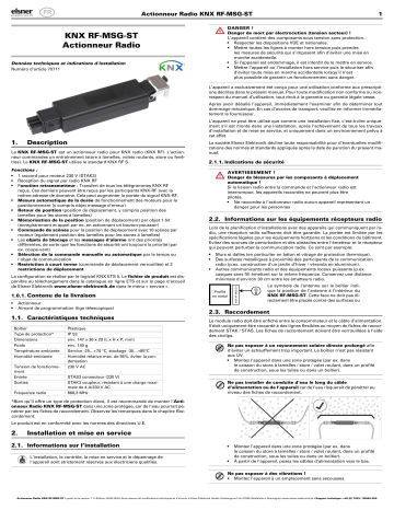 Elsner KNX RF-MSG-ST Manuel utilisateur | Fixfr