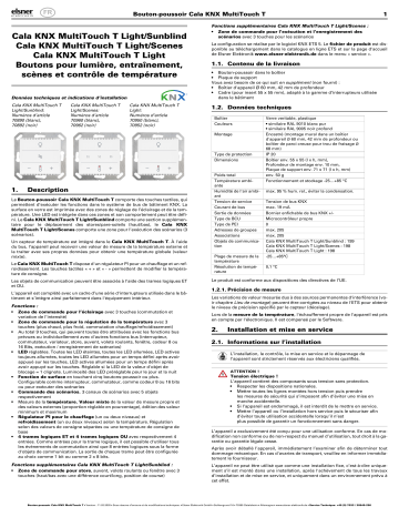 Elsner Cala KNX MultiTouch T Manuel utilisateur | Fixfr