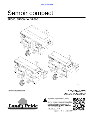 3P500 | Land Pride 3P600 Compact Drills Manuel utilisateur | Fixfr