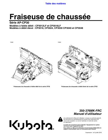 Land Pride CP30 Series Cold Planers Manuel utilisateur | Fixfr