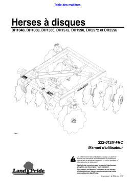 Land Pride DH15 Series Disc Harrows Manuel utilisateur