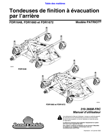 Land Pride FDR16 Series Grooming Mowers Manuel utilisateur | Fixfr