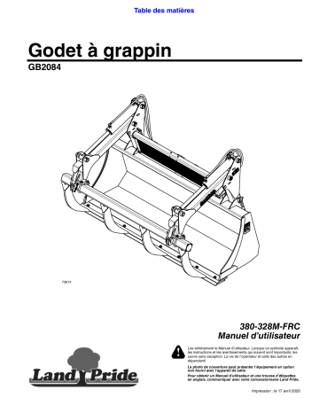 Land Pride GB20 Series Grapple Bucket Manuel utilisateur | Fixfr