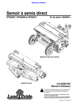 Land Pride NTS25 No-Till Seeder Manuel utilisateur