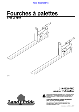 Land Pride PF10 & PF20 Series Pallet Forks Manuel utilisateur