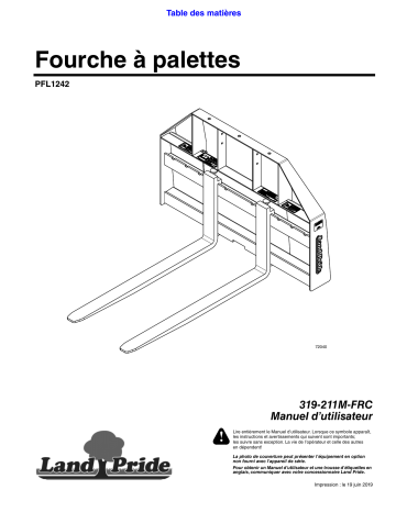 Land Pride PFL12 Series Pallet Forks Manuel utilisateur | Fixfr