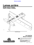 Land Pride RB26 Series Rear Blades Manuel utilisateur