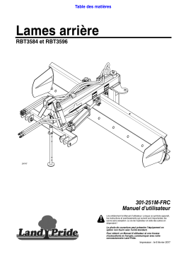 Land Pride RBT35 Series Rear Blades Manuel utilisateur