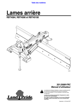 Land Pride RBT40 Series Rear Blades Manuel utilisateur